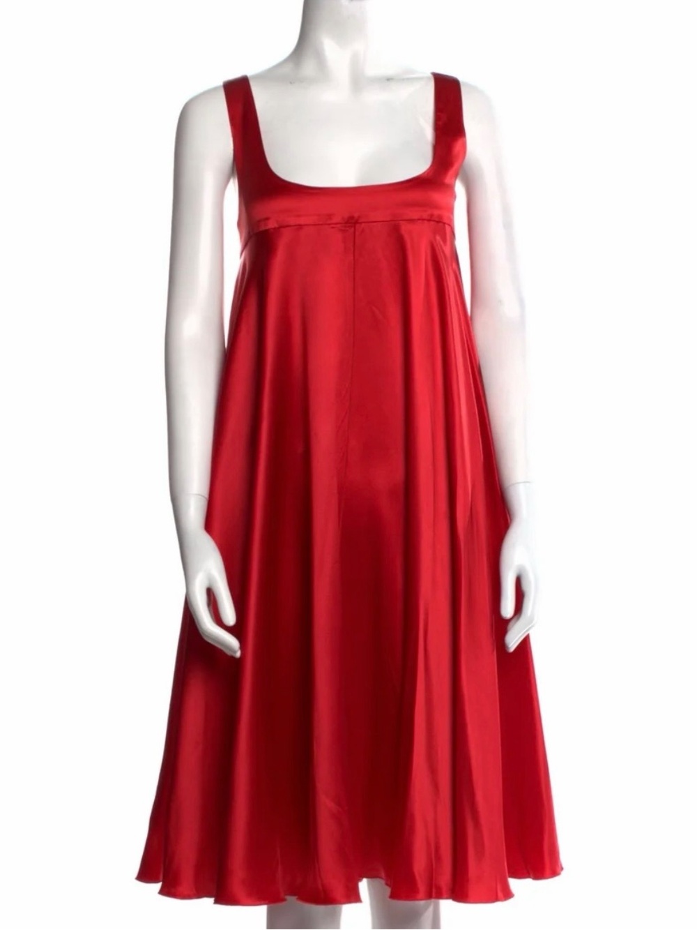 Dolce & Gabbana Red Satin Empire Tank Dress